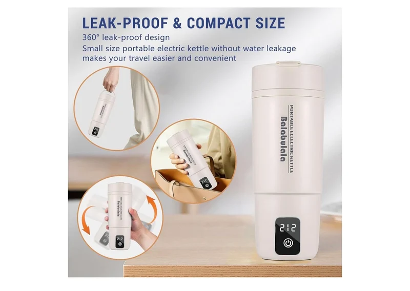 Travel Electric Kettle, Portable Water Boiler w/ 6 Variable Presets,Small w/ Keep Warm Temperature Controls & Boil Dry Protection 14oz - (White)