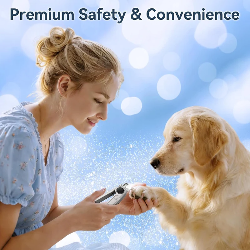 2-in-1 Quiet Electric Pet Nail Clipper Grinder w/ Light for Dogs Cats Dual LED Lights,3-Speed Grinder,Nail Clipping Splash Guard,Type-C Rechargeable- (Gray)