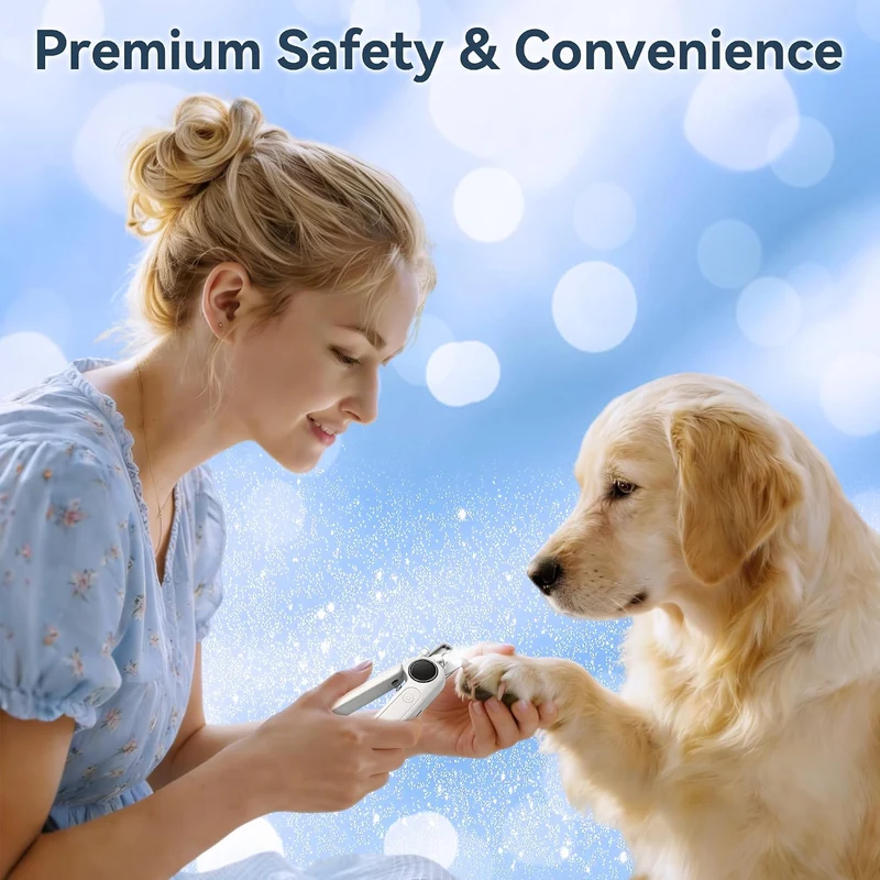 2-in-1 Quiet Electric Pet Nail Clipper Grinder w/ Light for Dogs Cats Dual LED Lights,3-Speed Grinder,Nail Clipping Splash Guard,Type-C Rechargeable - (White)