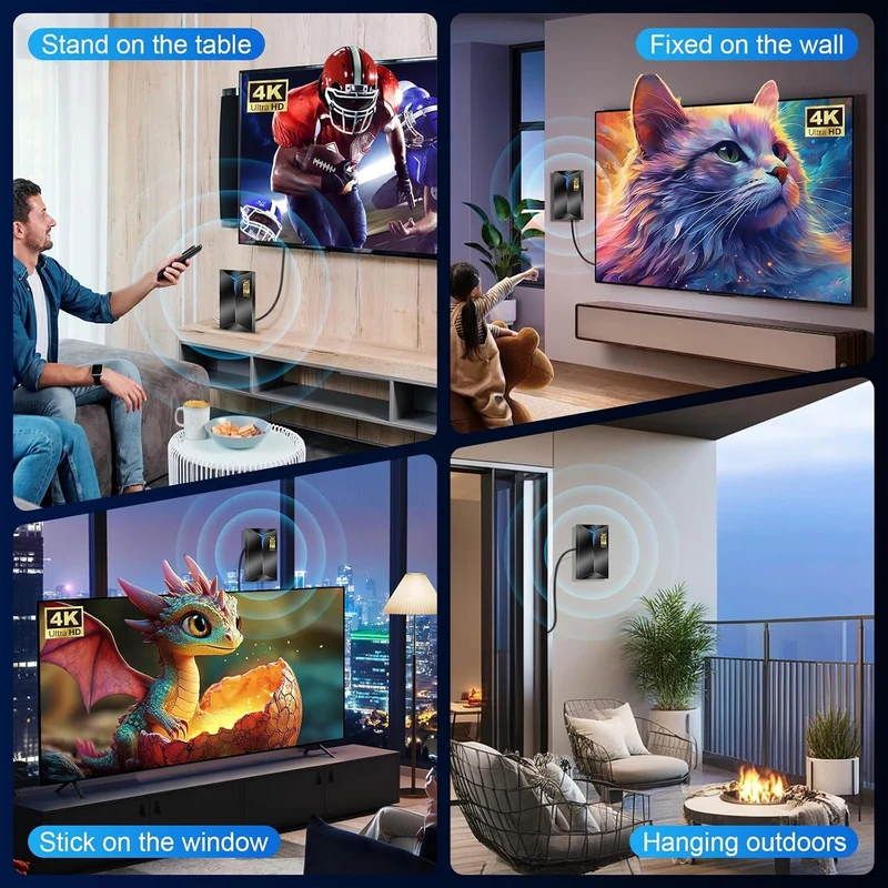 Premium TV Antenna Indoor Outdoor – 3500+ Miles Long Range,Built-in Signal Booster