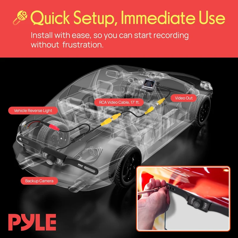 Rear View Backup Parking Reverse Camera, License Plate Mount