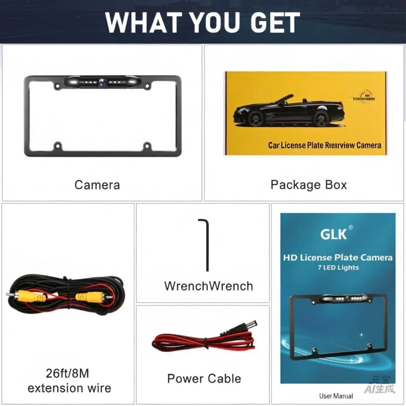 License Plate Backup Camera HD Front Rear View Reverse Camera with 7 LED Night