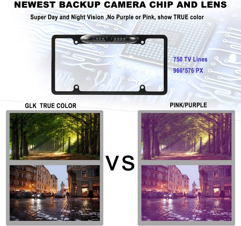 License Plate Backup Camera HD Front Rear View Reverse Camera with 7 LED Night