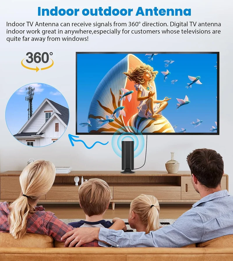 2026 TV Antenna for Smart TV, 5000+ Miles Range Strongest Digital HD TV Antenna
