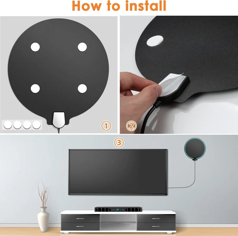 Digital HDTV Antenna Long Range 380 Miles Indoor Amplified Signal Booster