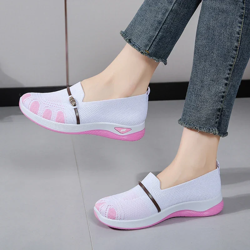 Chaussures Slip-On de Marche à Enfiler en Maille Respirante