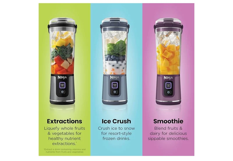 Ninja Blast Cordless 18oz. Portable Blender For-Shakes and Smoothies, BPA Free, Leakproof-Lid and Sip Spout, USB-C Rechargeable, Dishwasher Safe - (Metallic Blue)