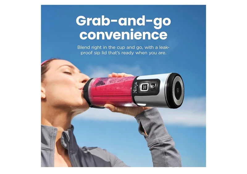 Ninja Blast Cordless 18oz. Portable Blender For-Shakes and Smoothies, BPA Free, Leakproof-Lid and Sip Spout, USB-C Rechargeable, Dishwasher Safe - (Metallic Black)