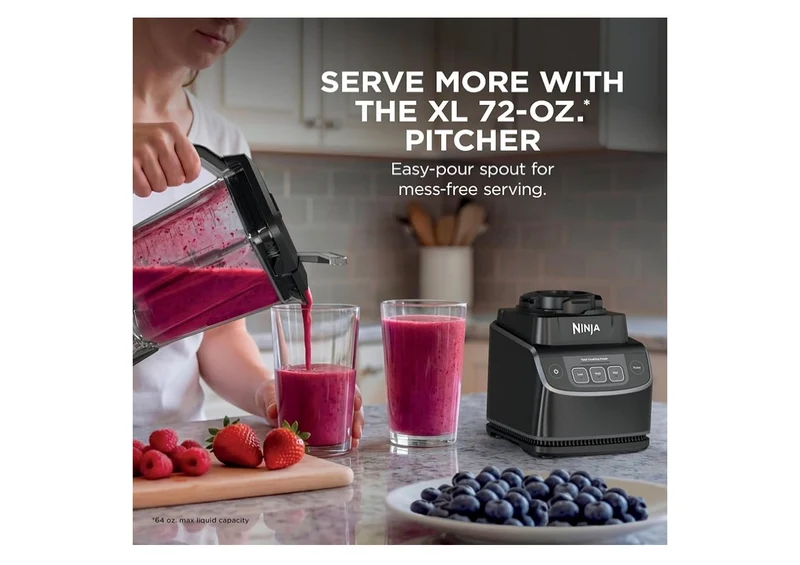 Ninja Professional Blender 1000W Power, XL 72-oz. Pitcher Total Crushing Technology Full-Size Countertop - (Black)