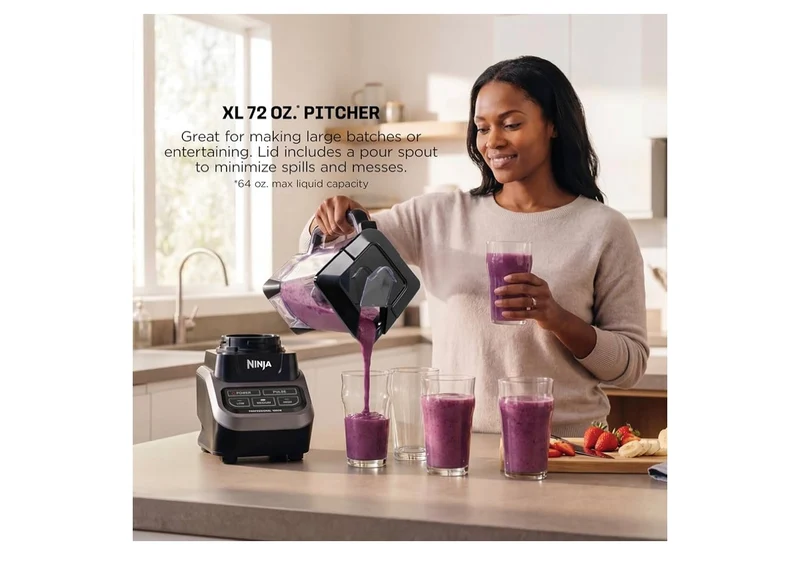 Ninja Professional Blender 1000W Power, Total Crushing Technology, XL 72-oz. Pitcher - (Black & Grey)