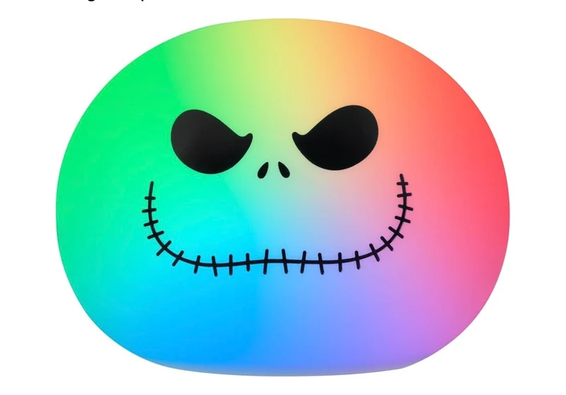 Jack Skellington Squishy Color-Changing Night Light for Kids & Adults, USB/Battery Operated Dimmable Lamp