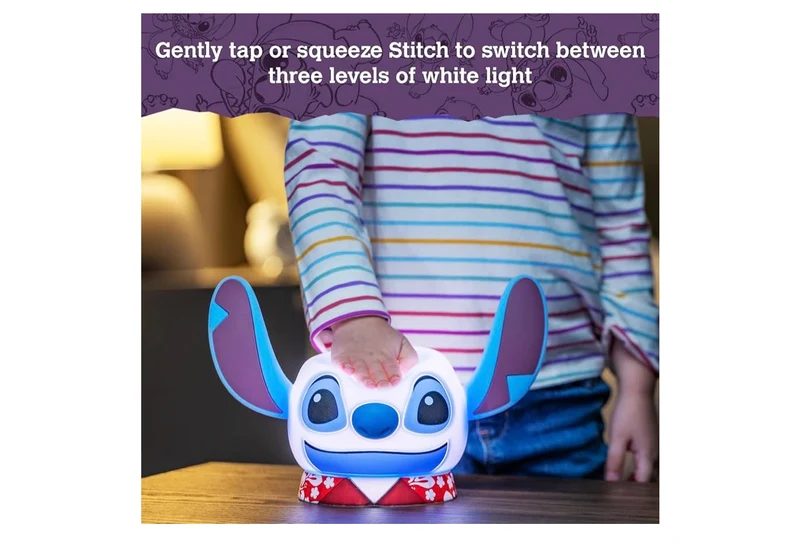 Lilo and Stitch Squish Night Light for Kids, USB Lamp, Battery Operated, Dimmable