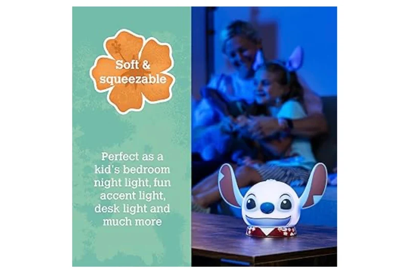 Lilo and Stitch Squish Night Light for Kids, USB Lamp, Battery Operated, Dimmable