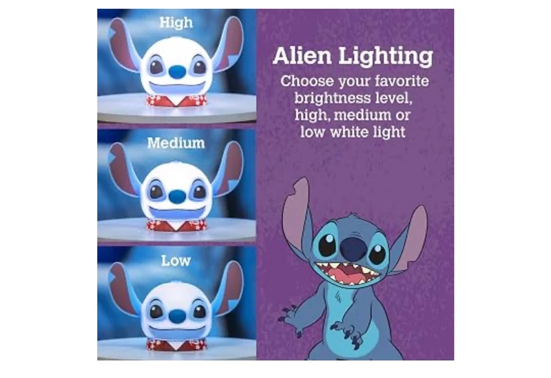 Lilo and Stitch Squish Night Light for Kids, USB Lamp, Battery Operated, Dimmable