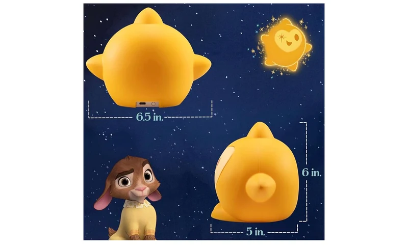 Wish Squishy Night Light for Kids, USB Lamp, Battery Operated, Dimmable