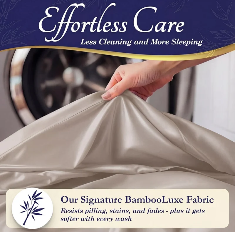 100% Viscose Derived from Bamboo Sheets King Size - Luxury 4 Pc Naturally Cooling Sheets, Ultra Soft Bed Set - Deep 17" Pockets, Durable Double Stitching - (Taupe)