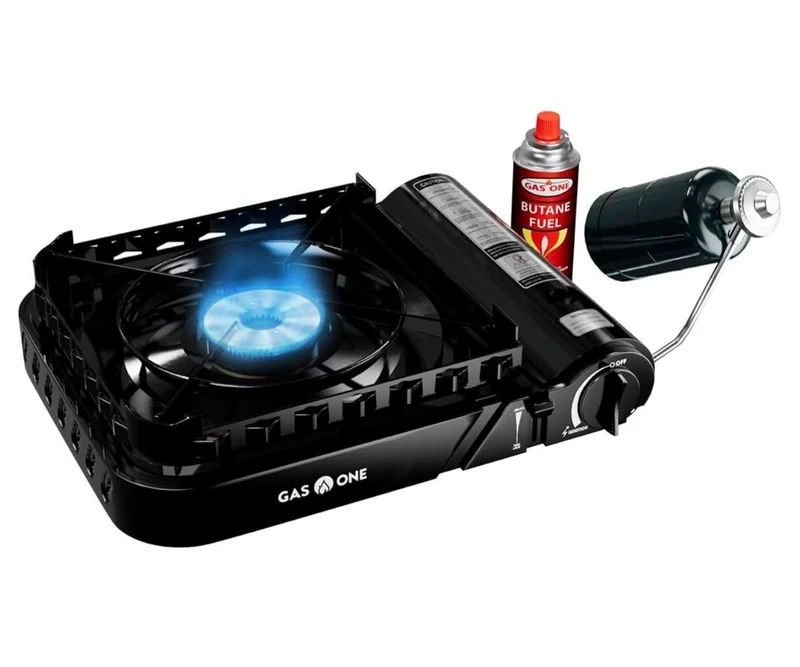 15,000 BTU Propane or Butane Portable Stove Dual Fuel Camping Stove with Carrying Case
