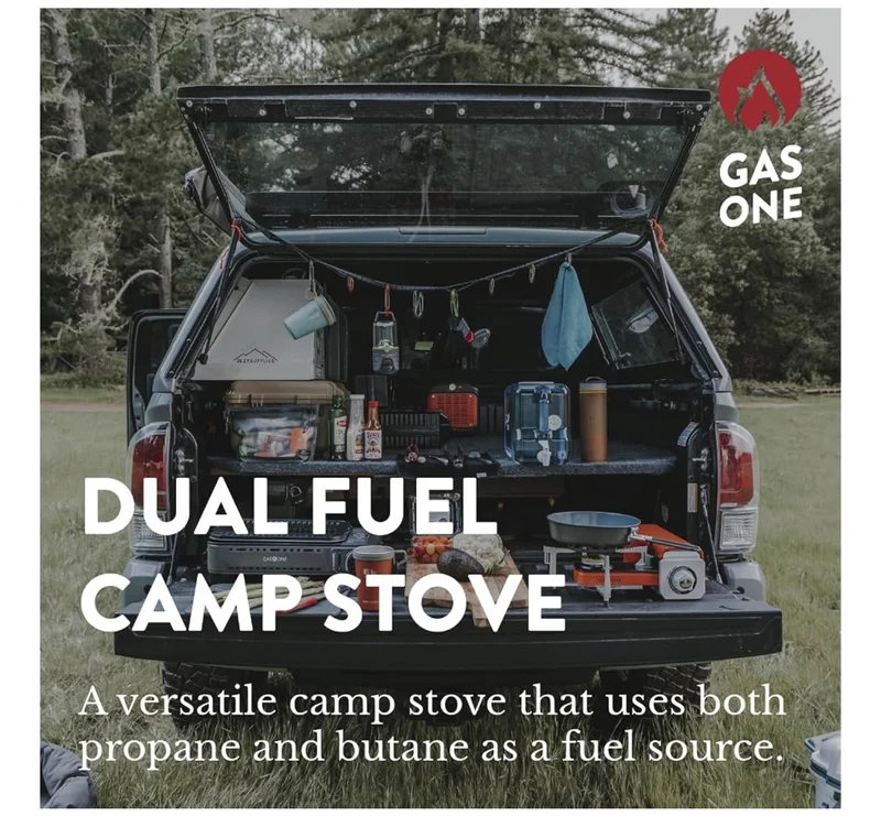 15,000 BTU Propane or Butane Portable Stove Dual Fuel Camping Stove with Carrying Case