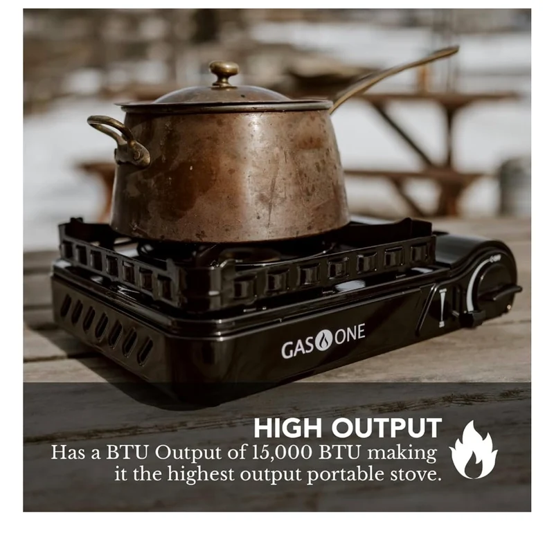 15,000 BTU Propane or Butane Portable Stove Dual Fuel Camping Stove with Carrying Case