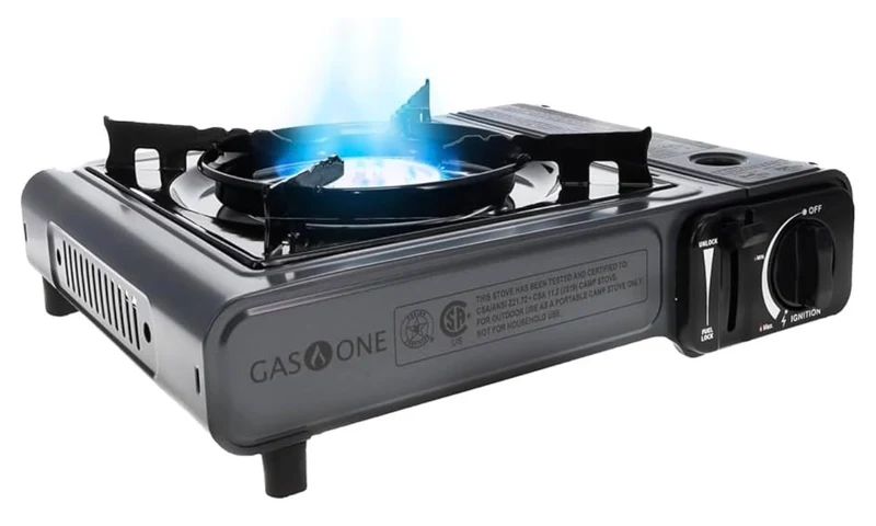 Portable Butane Camping Stove with Case: Automatic Ignition, Precise Heat Control - Camping & Tailgating and Outdoor Cooking
