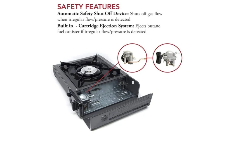 Portable Butane Camping Stove with Case: Automatic Ignition, Precise Heat Control - Camping & Tailgating and Outdoor Cooking