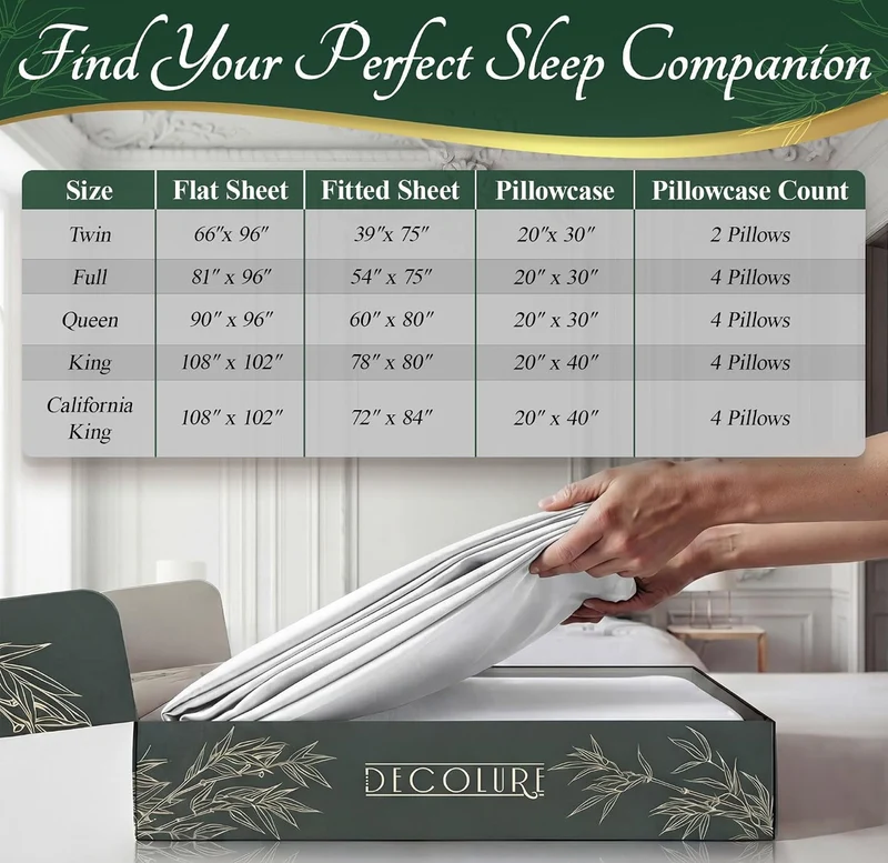 100% Viscose Derived from Bamboo Sheets King Size - Luxury 6 Pc Naturally Cooling Sheets, Ultra Soft Bed Set - Deep 17" Pockets, Durable Double Stitching, Oeko Tex Standard - (White)
