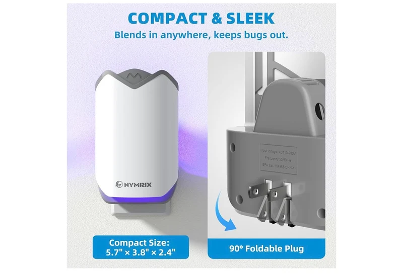 Flying Insect Trap, Plug-in Indoor Fly Trap for Fruit Flies & Gnats24/7 Blue Light Trap - 1 Base + 2 Refills