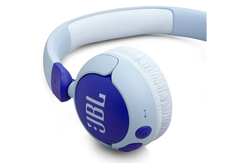 JBL Junior On-Ear Kids Headphones Safe Sound 85dB, Parental Control w/ Customizable Volume Playtime, Easy monitoring, Built-in mic, 50-hour battery life (BLUE)