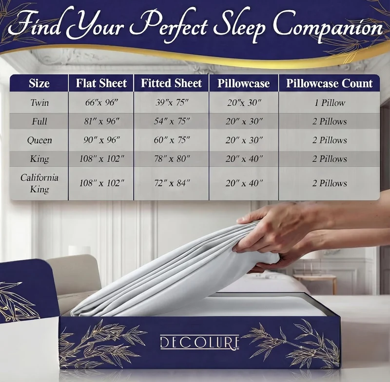 Luxury 4 Pc Naturally Cooling Sheets, Ultra Soft Bed Set - Deep 17" Pockets, Durable Double Stitching - (White)