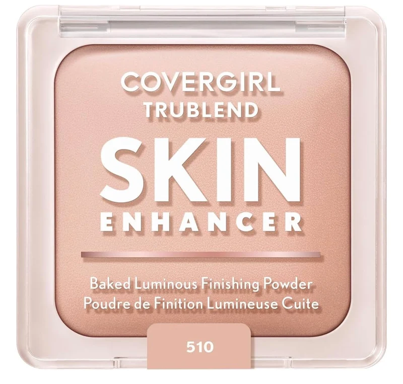 COVERGIRL TruBlend Skin Enhancer Baked Luminous Finishing Face Powder, with Hyaluronic Acid and White Rose Extract, Sheer & Buildable - 510 Snickerdoodle