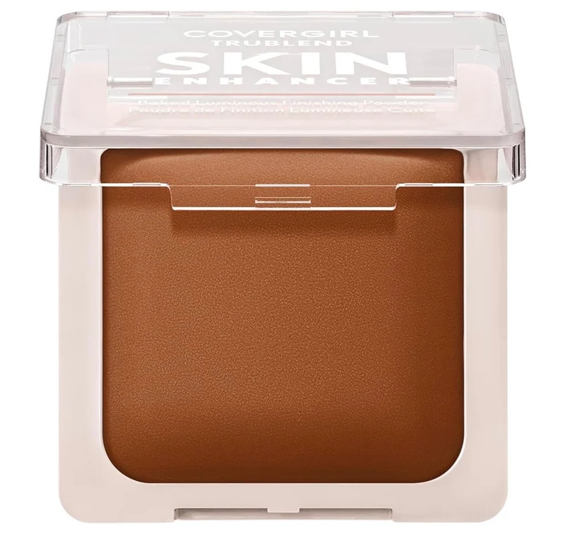 COVERGIRL TruBlend Skin Enhancer Baked Luminous Finishing Face Powder, with Hyaluronic Acid and White Rose Extract, Sheer & Buildable - 530 Cocoa Brownie
