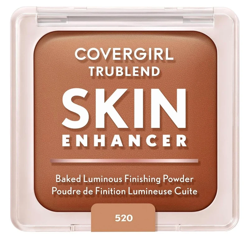 COVERGIRL TruBlend Skin Enhancer Baked Luminous Finishing Face Powder, with Hyaluronic Acid and White Rose Extract, Sheer & Buildable - 520 Cinnamon Roll