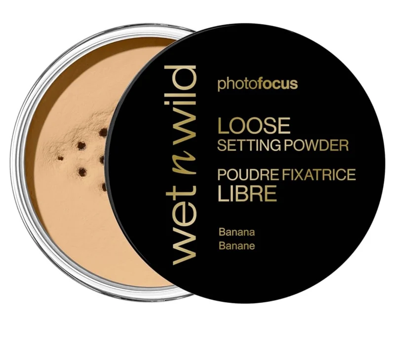 wet n wild Photo Focus Loose Baking Setting Powder, Highlighter Makeup, Suitable for All Skin Tones - Banana