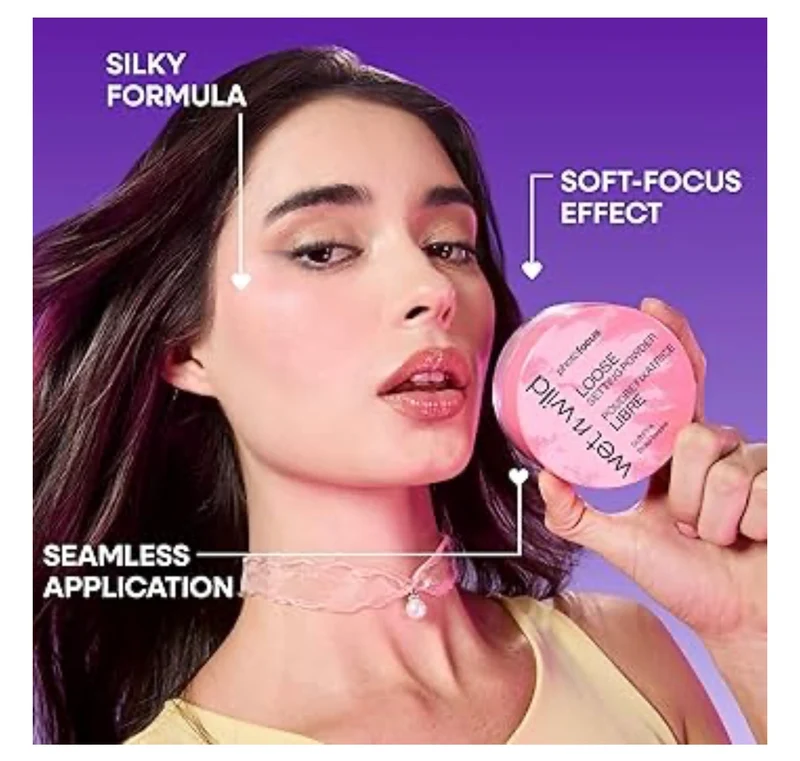 wet n wild Photo Focus Loose Baking Setting Powder, Highlighter Makeup, Suitable for All Skin Tones - Banana