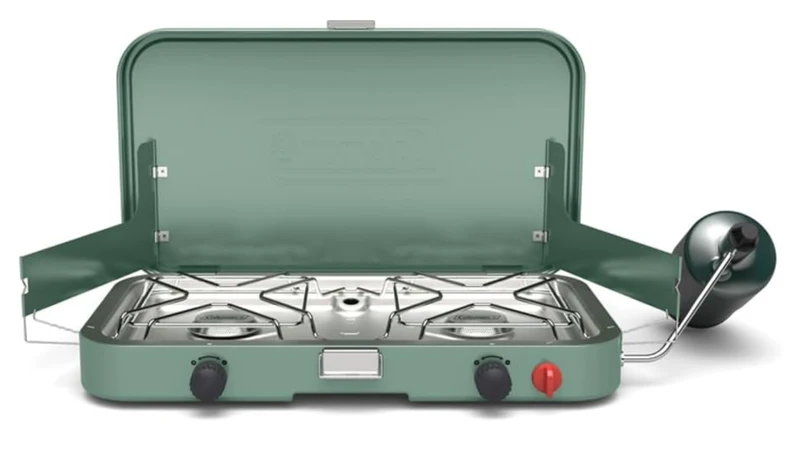 Coleman 2-Burner Camping Stove, Portable Cooktop w/ 22,000 BTUs, Matchless Lighting, & Dual Wind Guards, Great for Outdoor Cooking, Camping, Tailgating, Grilling, BBQs, & More