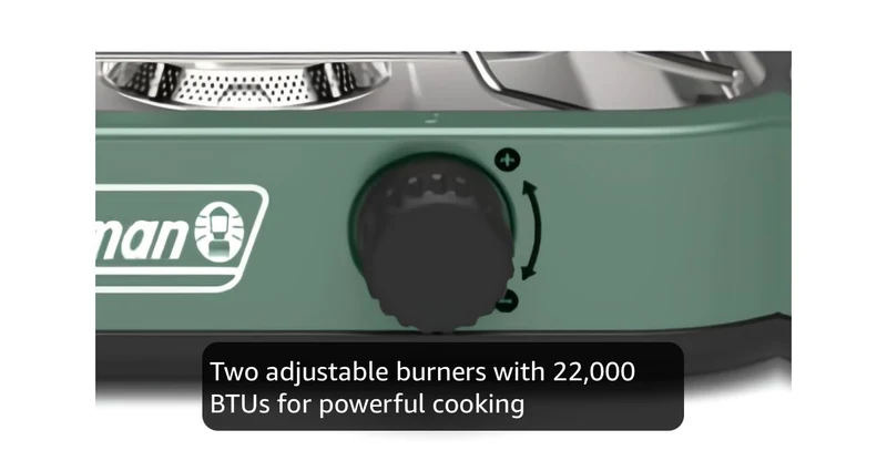 Coleman 18 1-Burner Camping Stove, Portable Cooktop w/ 8000 BTUs & Matchless Lighting, Fits 12-Inch Pan, Great for Outdoor Cooking, Camping, Tailgating, Grilling, BBQs, & More