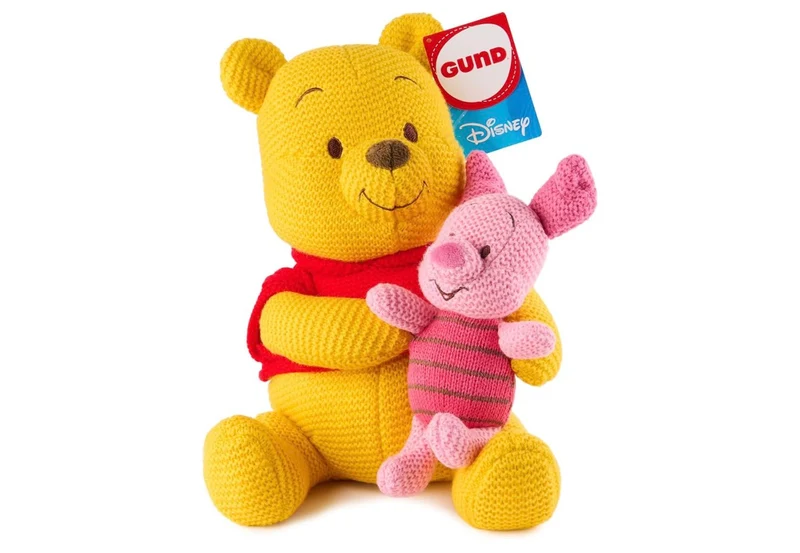 Disney 10" Pooh and Piglet Knit Plush, Winnie the Pooh, Stuffed Animal for Ages 1 and Up - Yellow/Pink