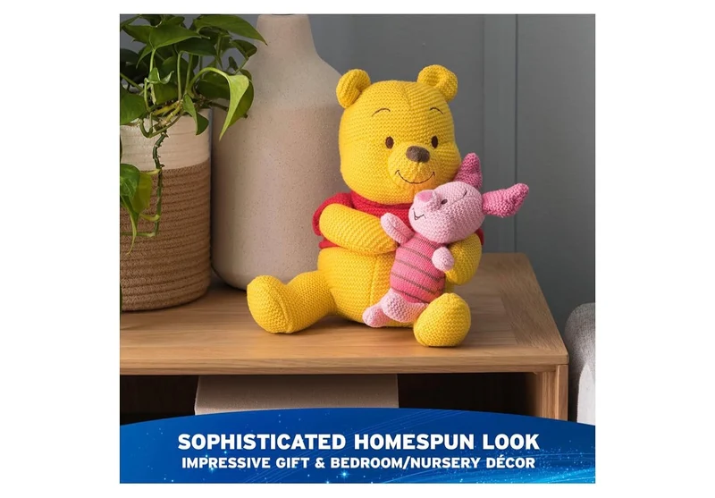 Disney 10" Pooh and Piglet Knit Plush, Winnie the Pooh, Stuffed Animal for Ages 1 and Up - Yellow/Pink