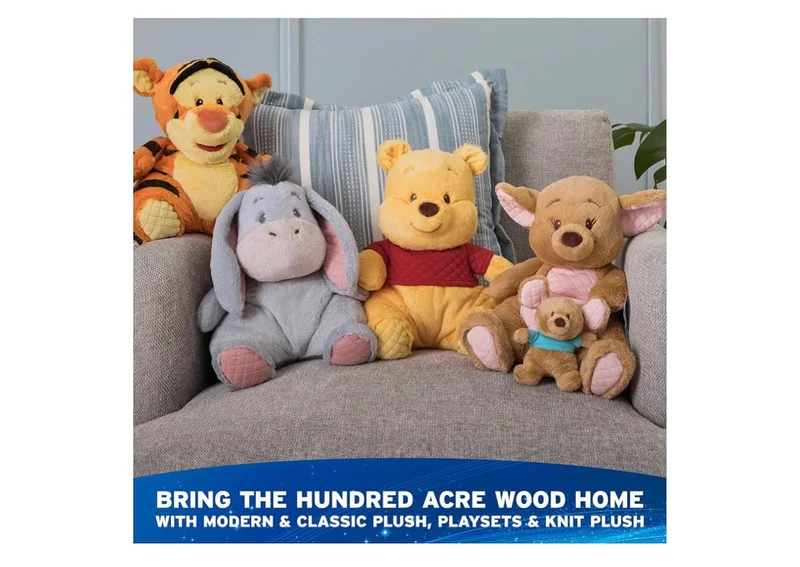 Disney 10" Pooh and Piglet Knit Plush, Winnie the Pooh, Stuffed Animal for Ages 1 and Up - Yellow/Pink