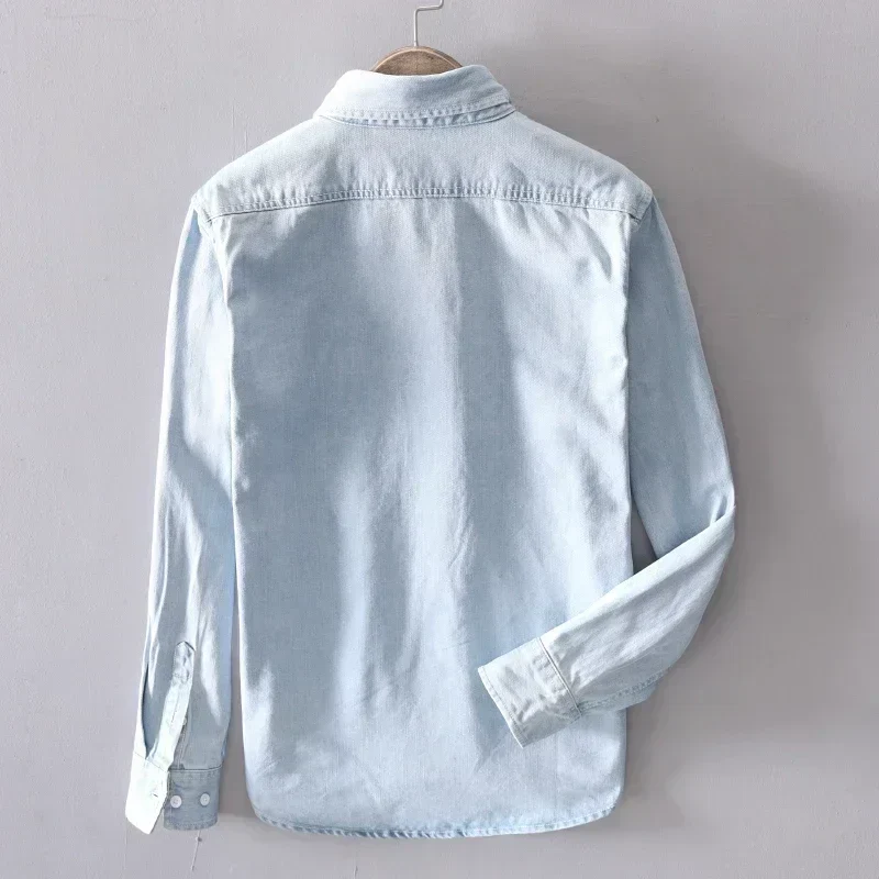 Chemise en Jean 100% Coton à Manches Longues pour Hommes