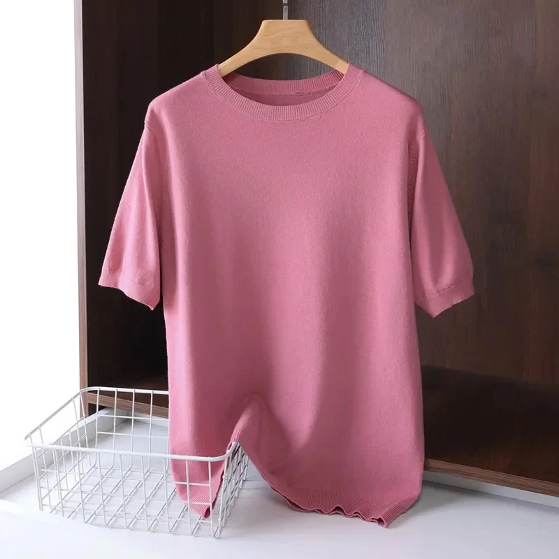 T-Shirt Mi-Saison en Laine Mérinos Tricoté Homme - 6 Coloris