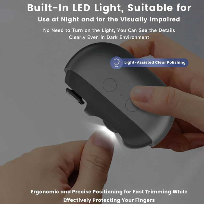 Coupe Ongles Ponceur Électrique Multifonctions à LED