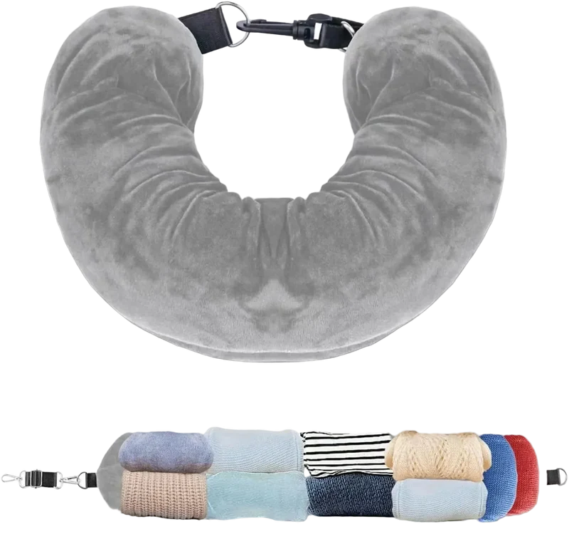 Oreiller Voyage Trompe-l'Oeil à Remplir 3PCS - Bandeau + Bouchons d'Oreilles OFFERTS