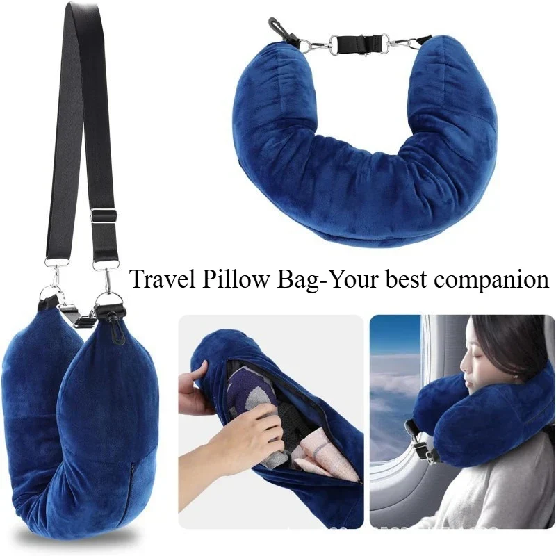 Oreiller Voyage Trompe-l'Oeil à Remplir 3PCS - Bandeau + Bouchons d'Oreilles OFFERTS