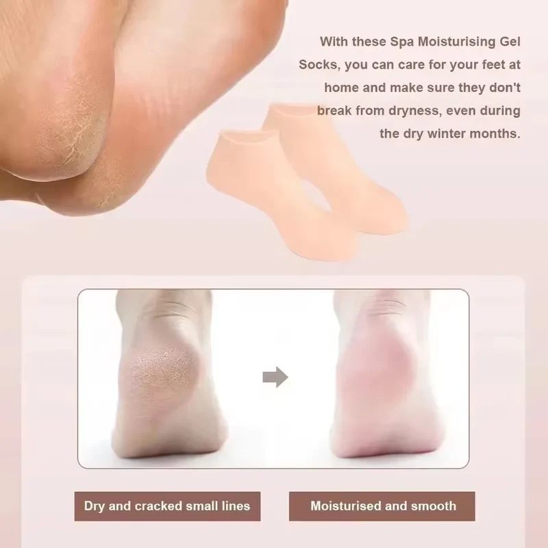 Lot de 2 Chaussettes Hydratantes en Gel pour Pieds & Mains Secs
