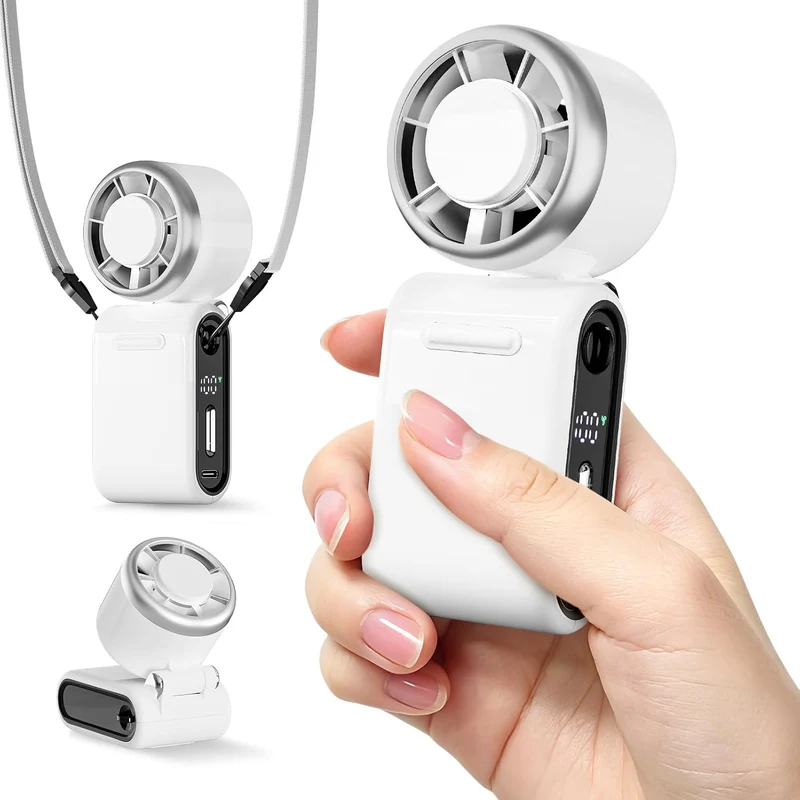 Mini Portable Handheld Turbo Fan 12H Rechargeable - White
