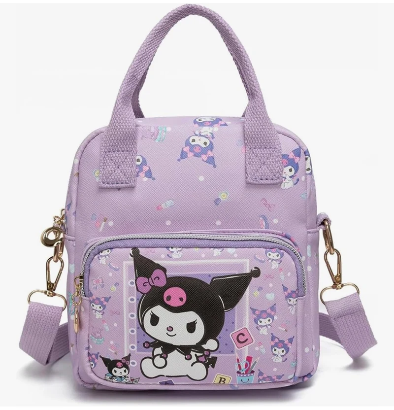 Cute Cartoon Tote Bag, Crossbody Bags for Girls, Adjustable Strap Sling Backpack - (PURPLE)