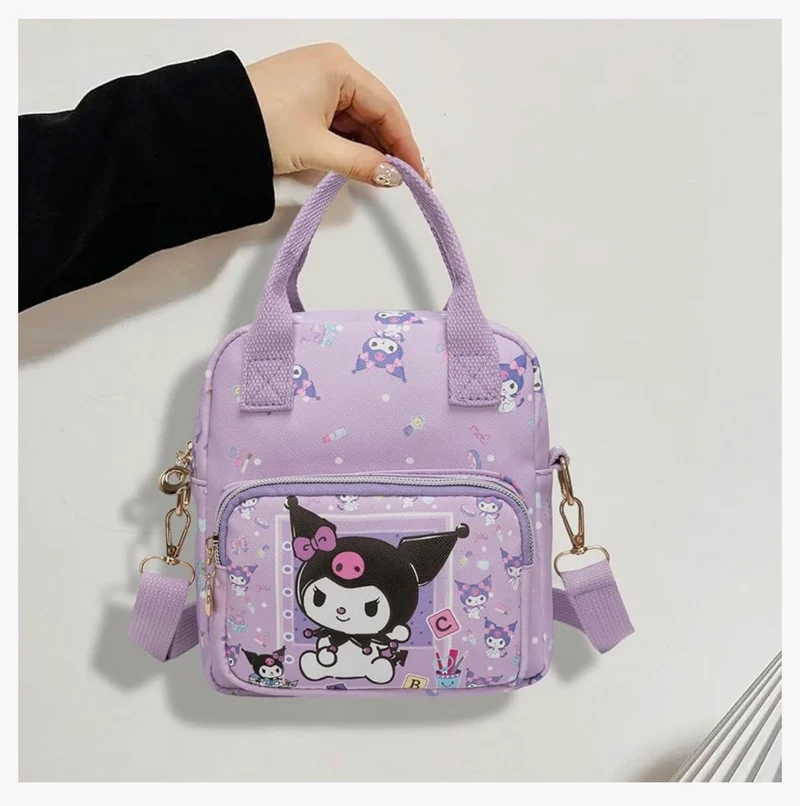 Cute Cartoon Tote Bag, Crossbody Bags for Girls, Adjustable Strap Sling Backpack - (PURPLE)