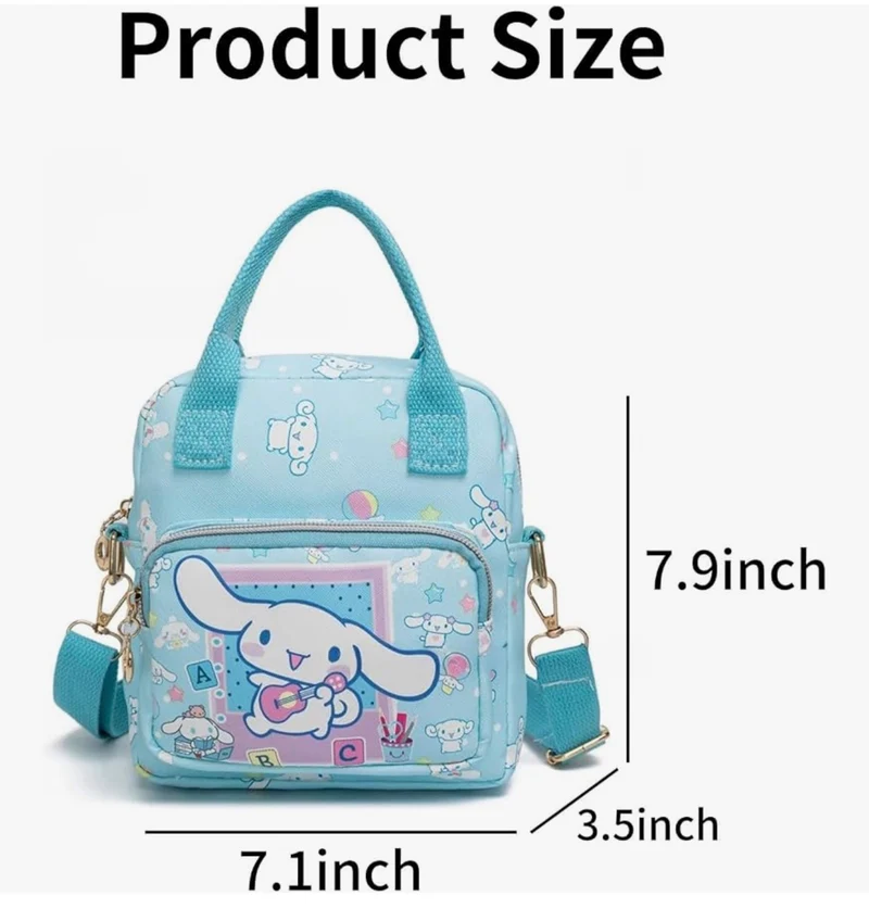 Cute Cartoon Tote Bag, Crossbody Bags for Girls, Adjustable Strap Sling Backpack