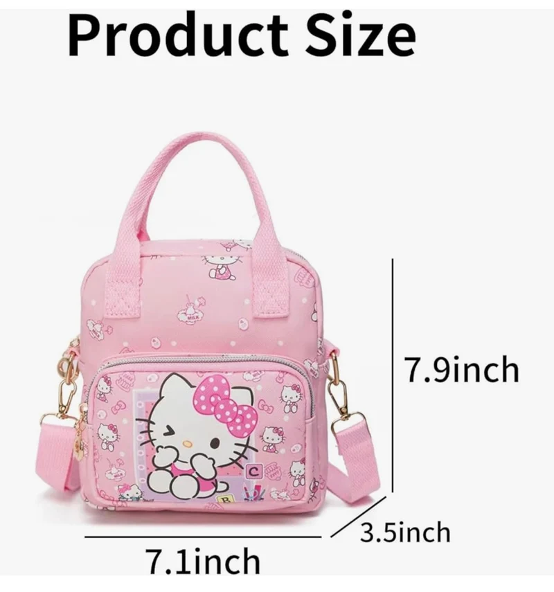 Cute Cartoon Tote Bag, Crossbody Bags for Girls, Adjustable Strap Sling Backpack - (PINK)